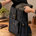 Metro Black Full Grain Leather Backpack