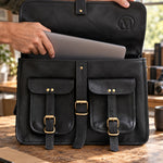 Heritage Two-Pocket Leather Messenger Bag