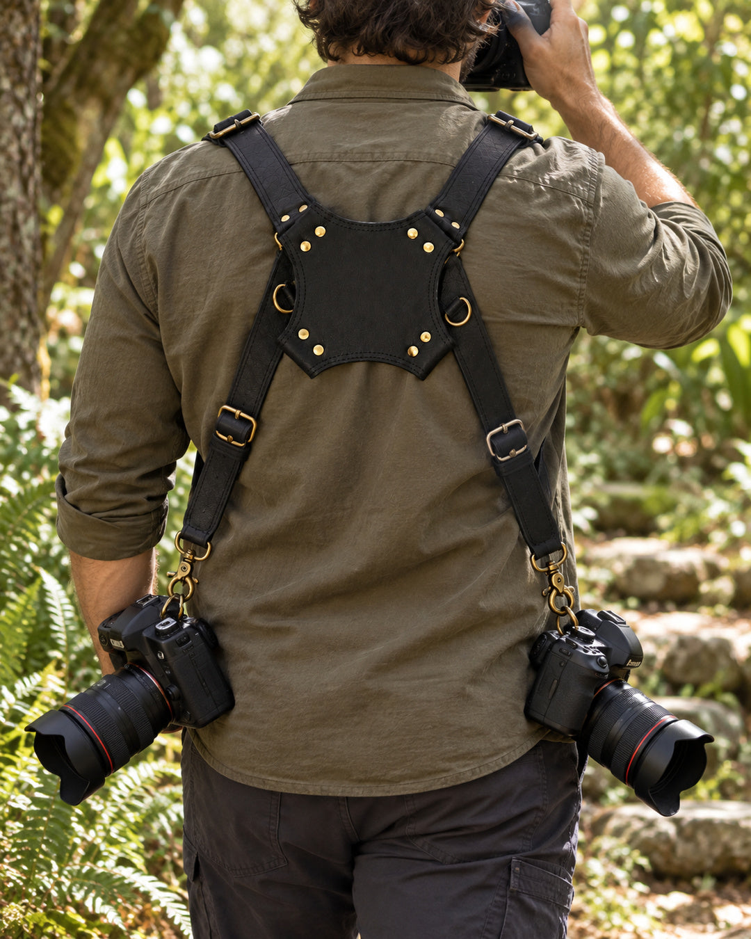 Full Grain Leather Camera Strap in Black