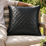 Nior Quilted Leather Throw Pillow Cover