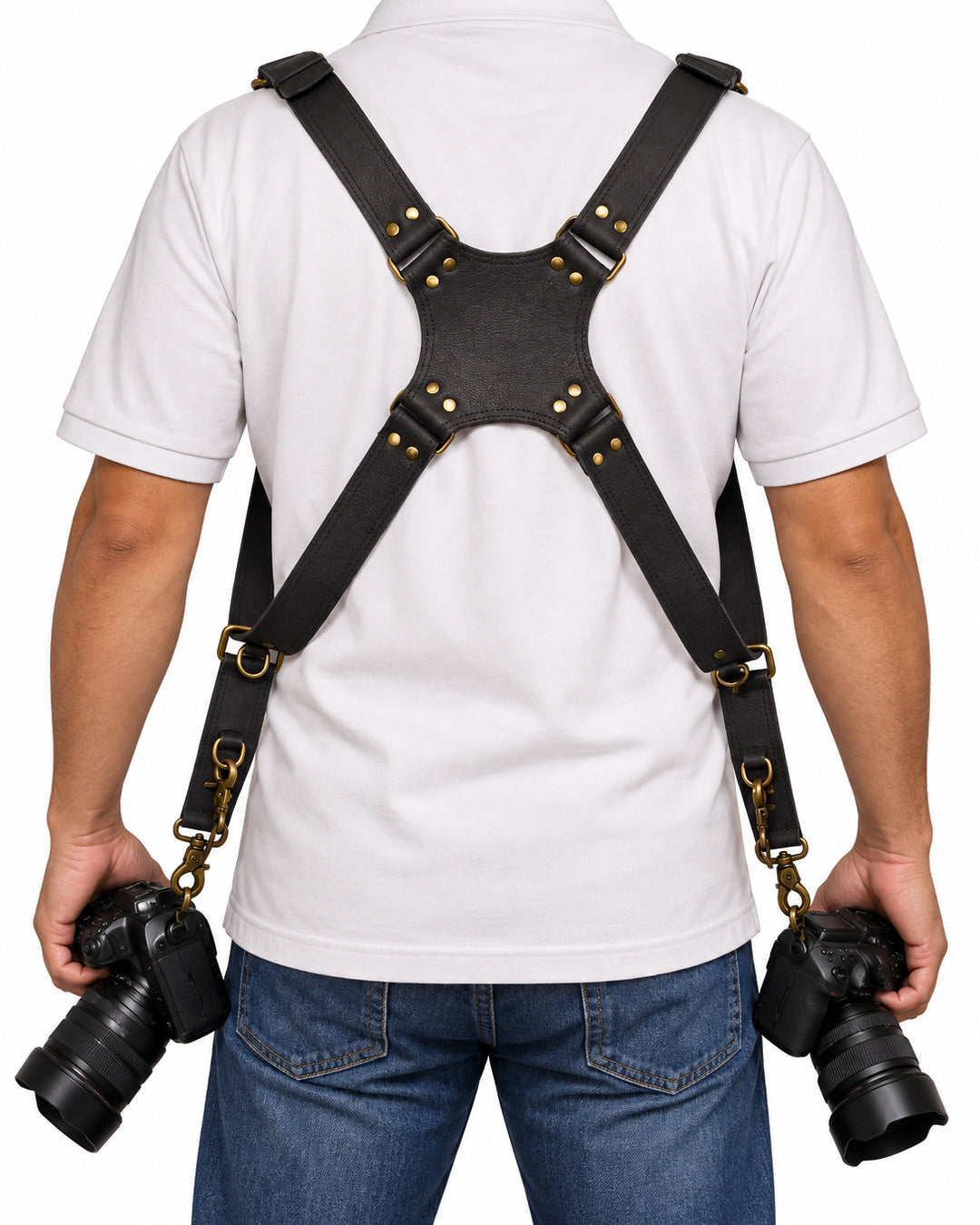 Full Grain Leather Camera Strap in Black