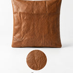 Sienna Tan Leather Throw Pillow Cover