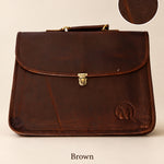 Executive Full Grain Leather Laptop Messenger Bag