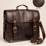 Regent Double Buckle Leather Briefcase
