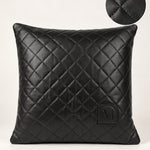 Nior Quilted Leather Throw Pillow Cover
