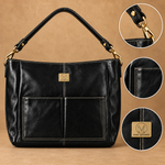 Verona Twin Pocket Top Grain Leather Tote