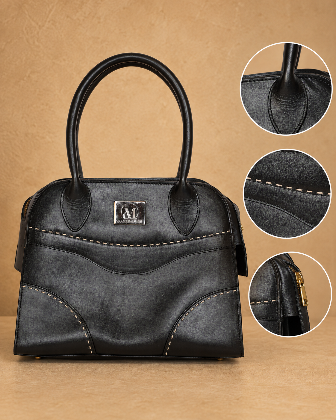 Amara Sculpted Leather Handbag
