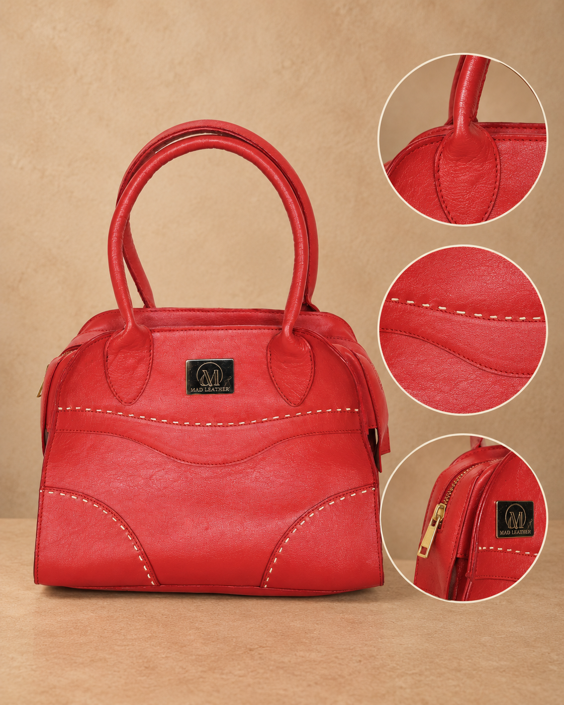 Amara Sculpted Leather Handbag
