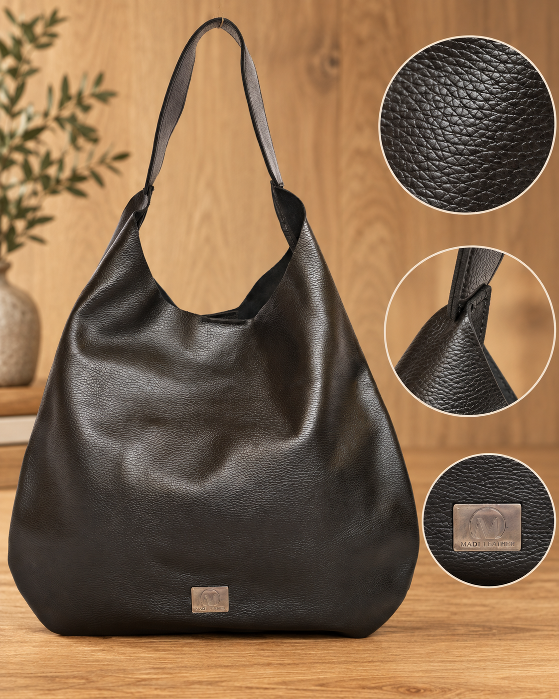Aurelia Drift Top Grain Leather Hobo Bag