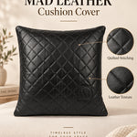 Nior Quilted Leather Throw Pillow Cover
