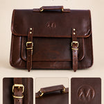 Atlas Compact Full Grain Leather Messenger Bag