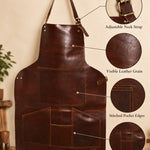 Artisan Full Grain Leather Workshop Apron
