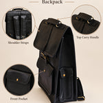 Metro Black Full Grain Leather Backpack