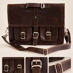 Heritage Two-Pocket Leather Messenger Bag