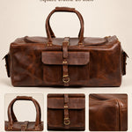 Weekender Square Full Grain Leather Duffle Bag