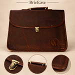 Executive Full Grain Leather Laptop Messenger Bag
