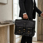 MESSENGER BAG DOUBLE POCKET- 10×17 BLACK