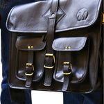 MESSENGER BAG DOUBLE POCKET- 10×17 BLACK