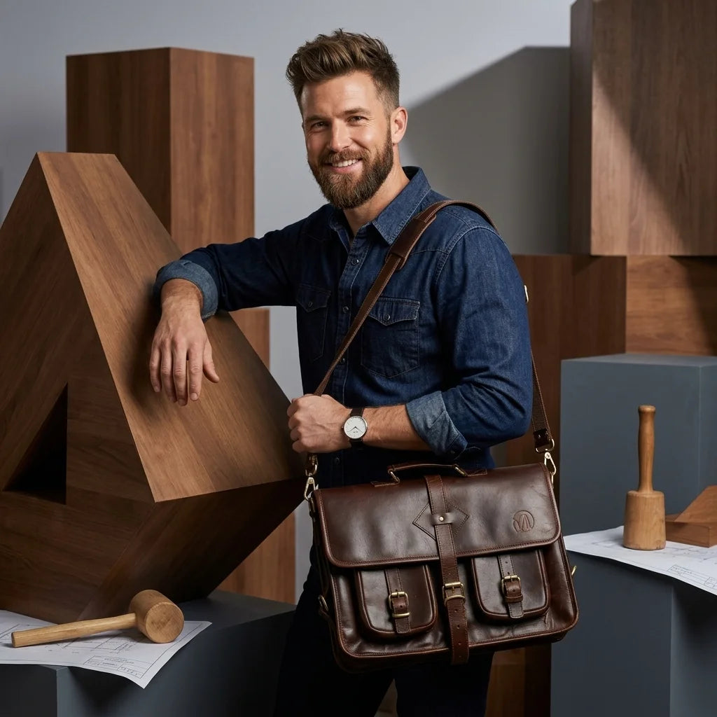 MESSENGER BAG DOUBLE POCKET 10X17 BROWN (1)