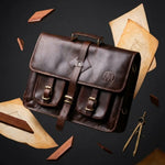 MESSENGER BAG DOUBLE POCKET- 10×17 BROWN (1)
