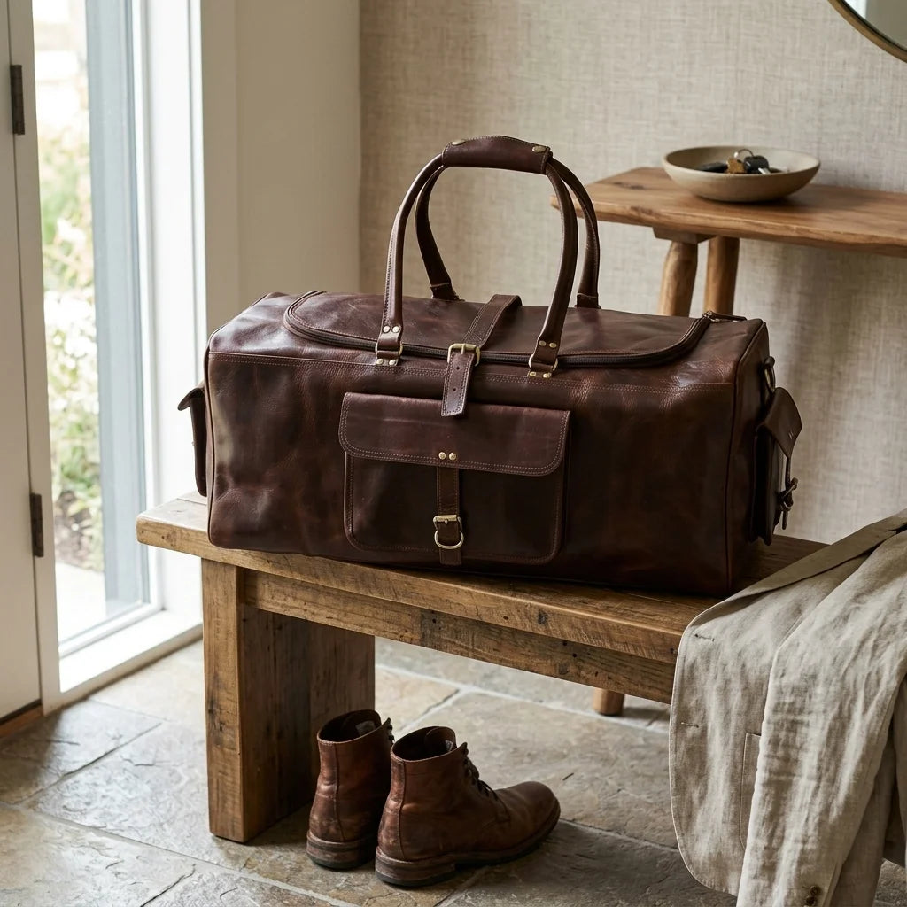 DUFFLE BAG SQUARE – 24 INCH BROWN (3)