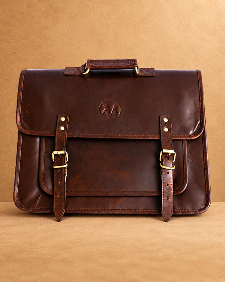 Atlas Compact Full Grain Leather Messenger Bag