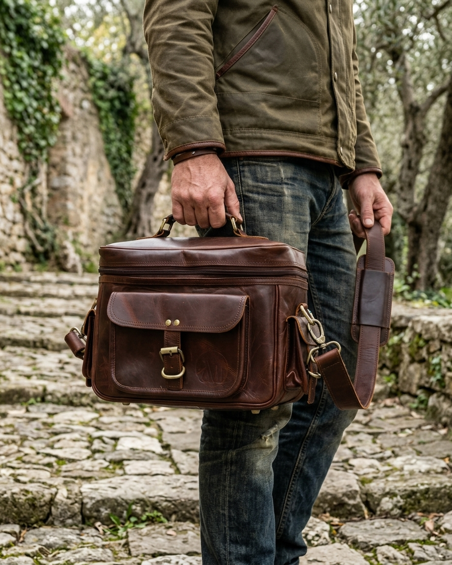Voyager Full Grain Leather Camera Bag