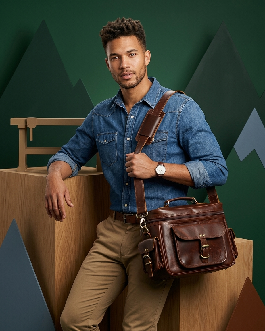 Voyager Full Grain Leather Camera Bag