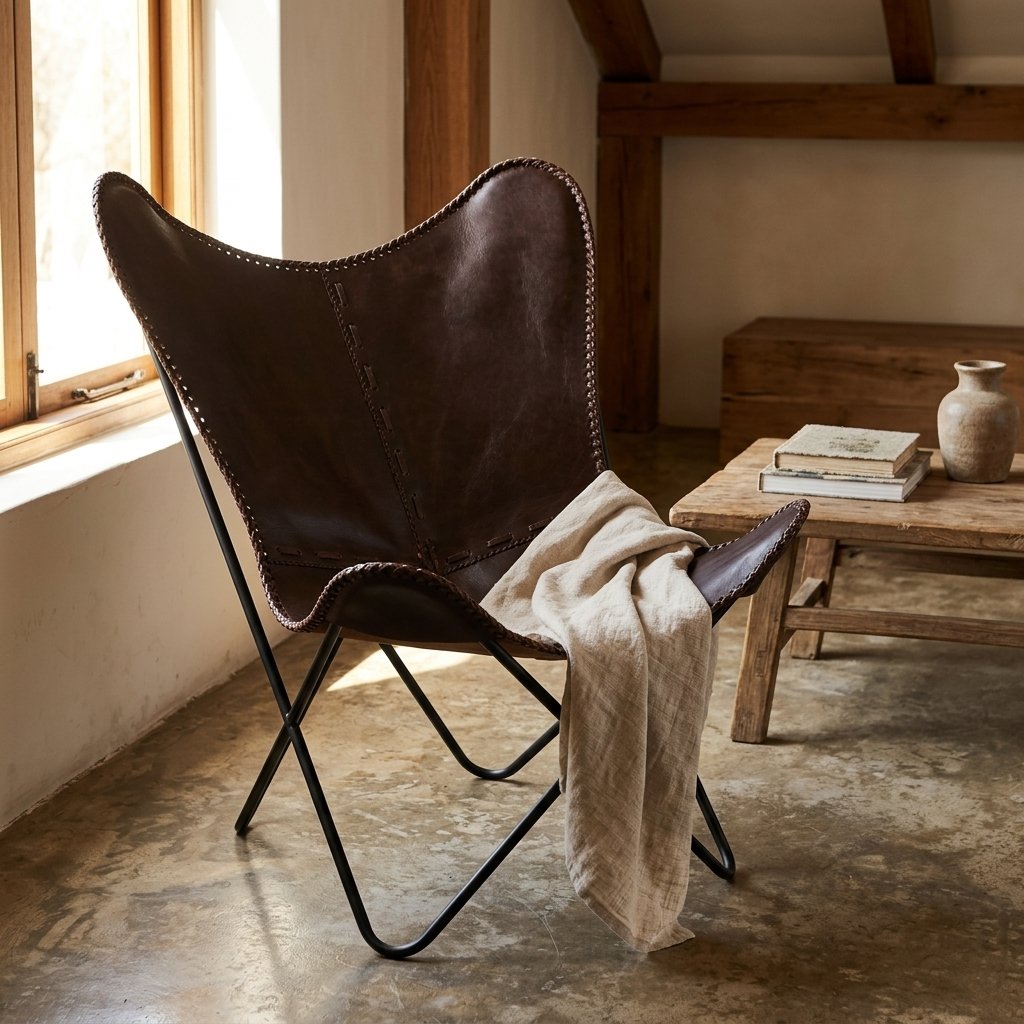 Butterfly Full Grain Leather Chair