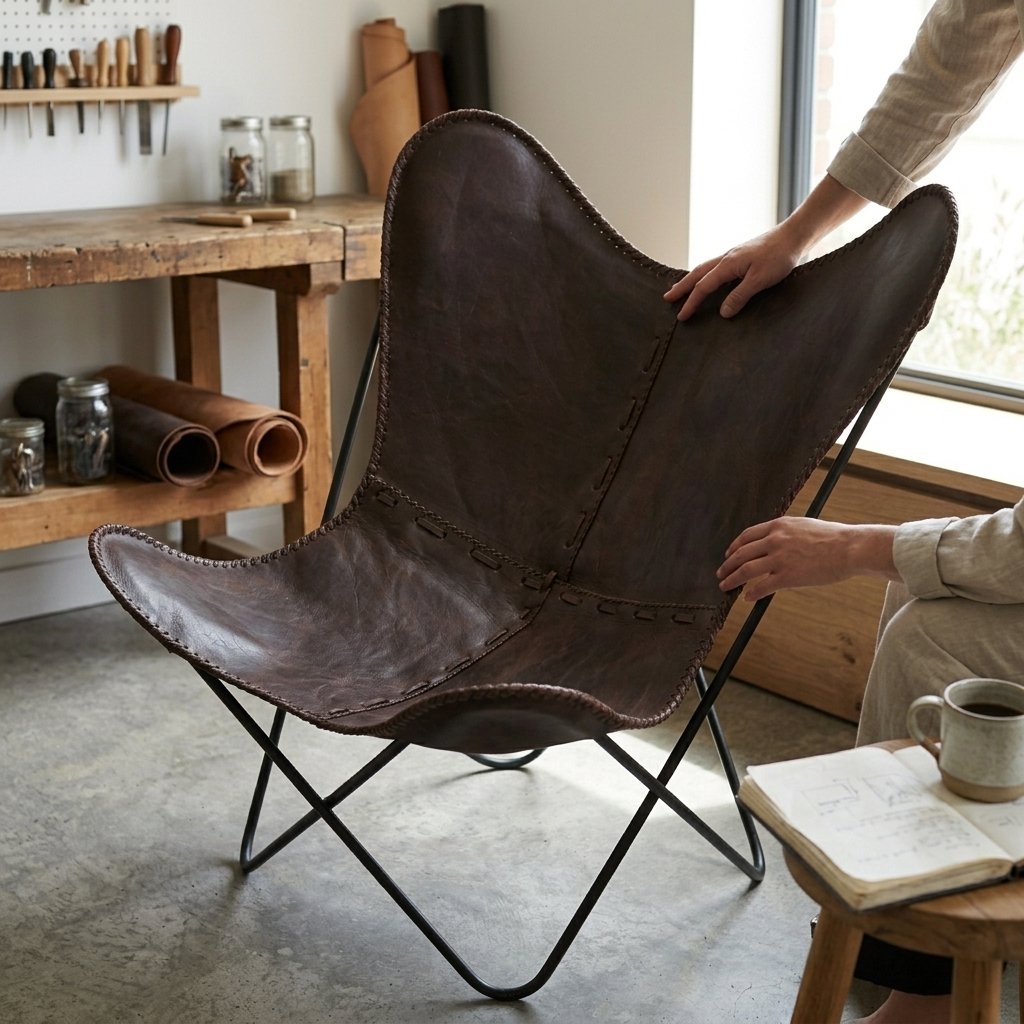 Butterfly Full Grain Leather Chair