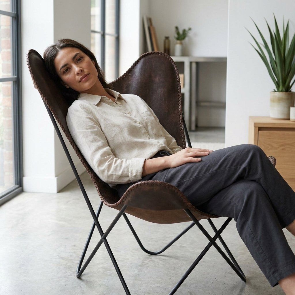 Butterfly Full Grain Leather Chair