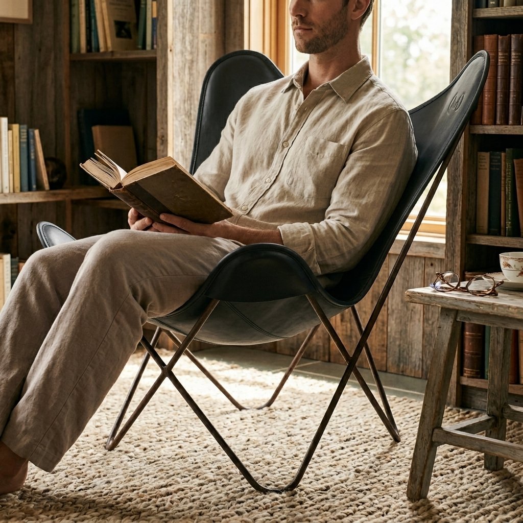 Butterfly Full Grain Leather Chair