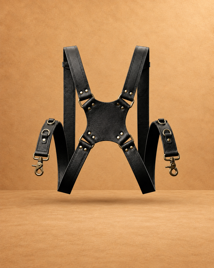 Full Grain Leather Camera Strap in Black