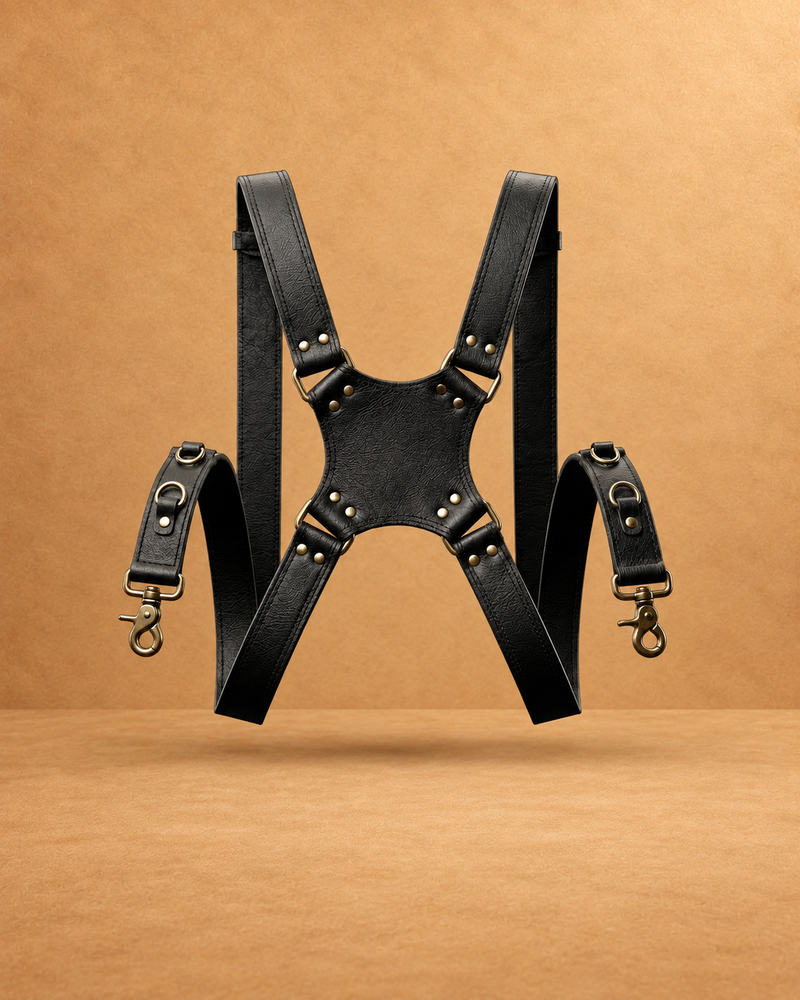 Full Grain Leather Camera Strap in Black