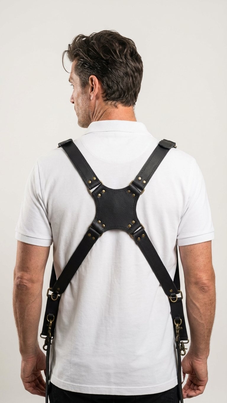 Full Grain Leather Camera Strap in Black
