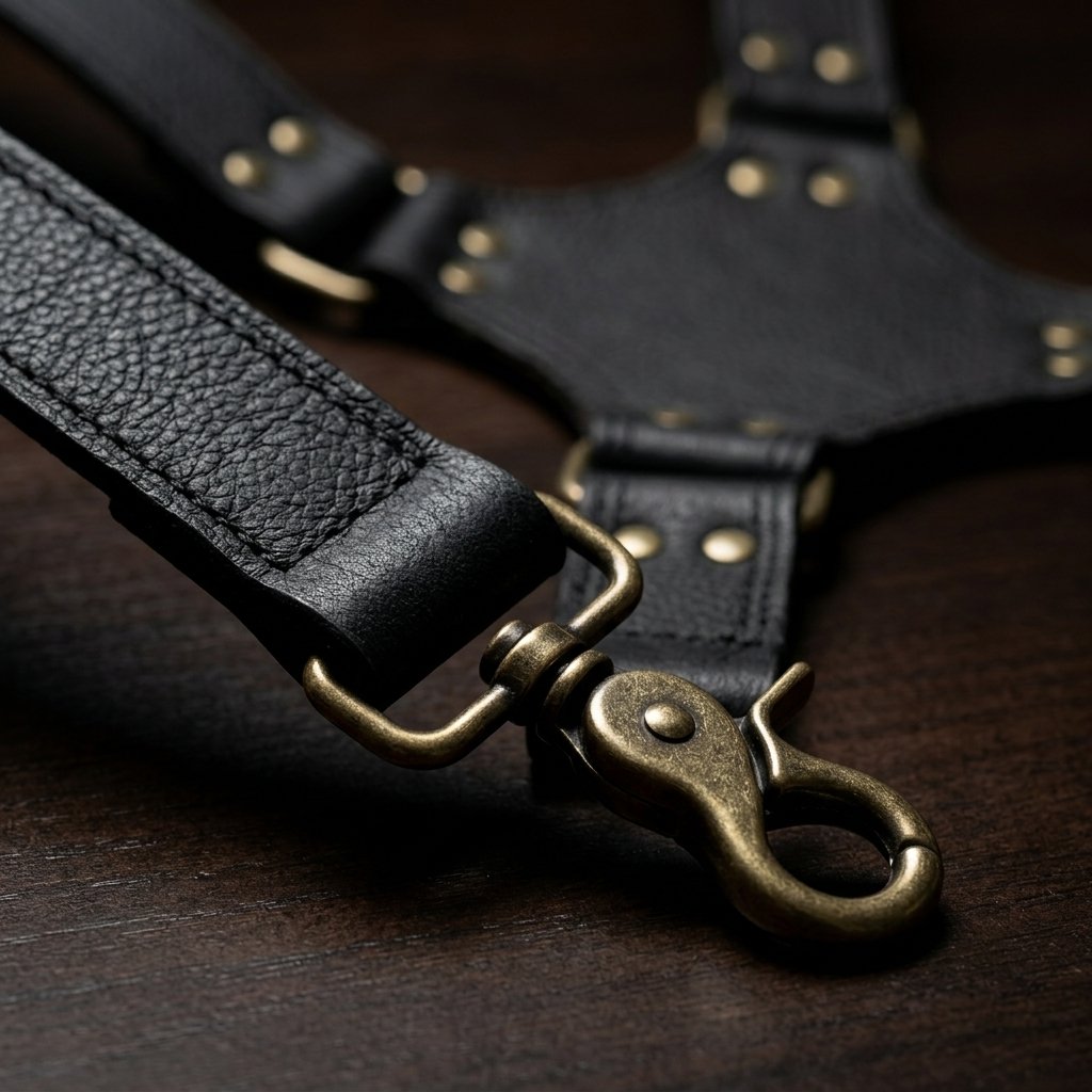 Full Grain Leather Camera Strap in Black