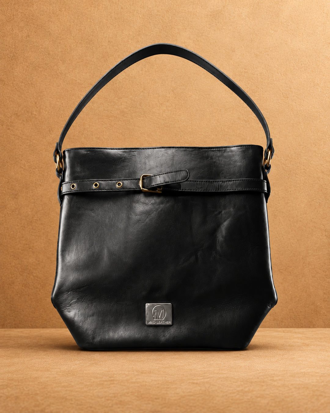 Elara Frame Top Grain Leather Handbag