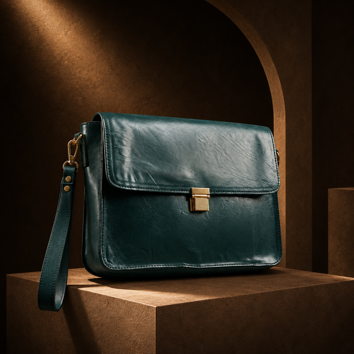 Viera Evening Top Grain Leather Clutch