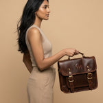 Atlas Compact Full Grain Leather Messenger Bag