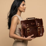 Atlas Compact Full Grain Leather Messenger Bag