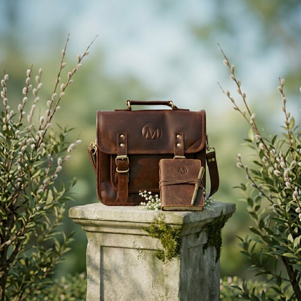 Atlas Compact Full Grain Leather Messenger Bag