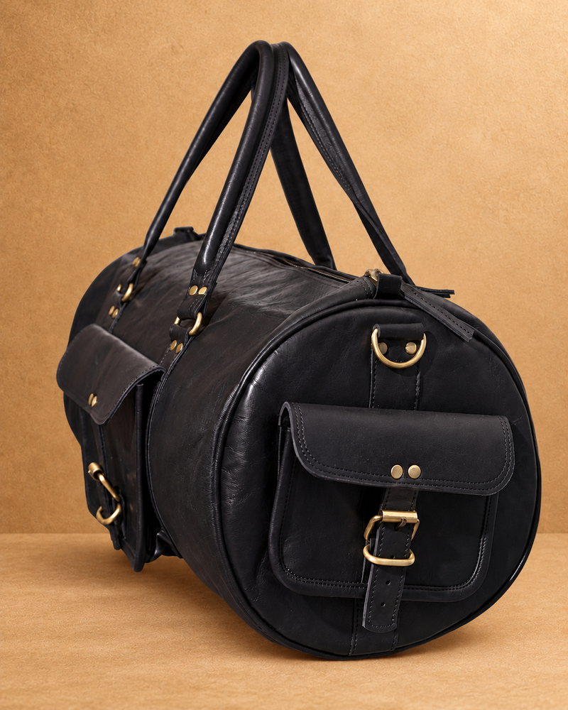 Expedition Round Full Grain Leather Duffle Bag