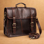 MAD LEATHER Regent Double-Buckle Briefcase