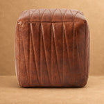 MAD LEATHER Strata Quilted Unfilled Pouf Cover