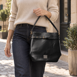 Elara Frame Top Grain Leather Handbag