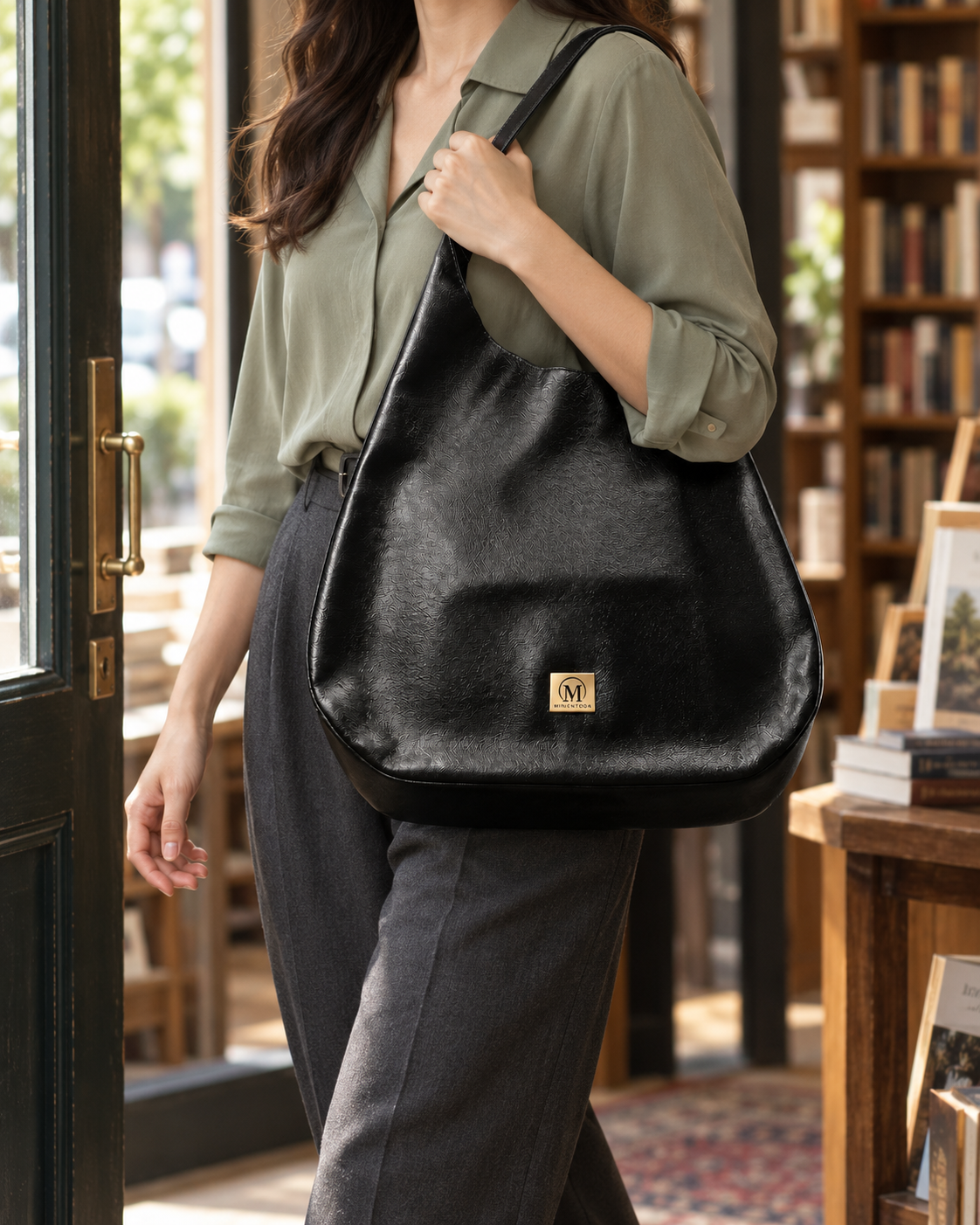 Aurelia Drift Top Grain Leather Hobo Bag