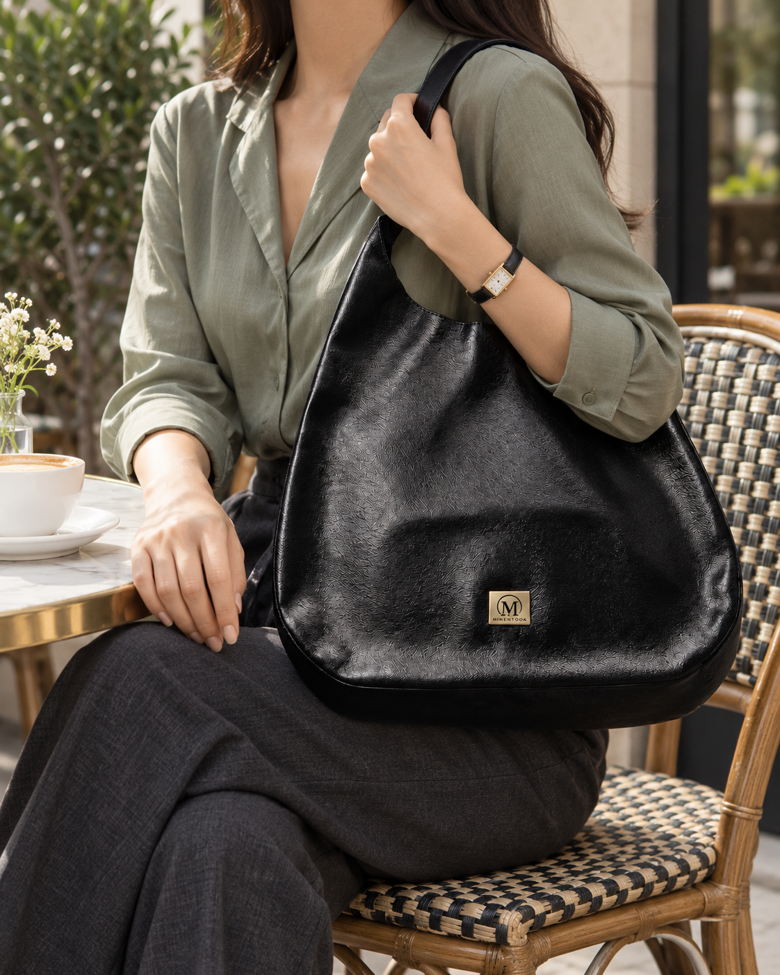 Aurelia Drift Top Grain Leather Hobo Bag